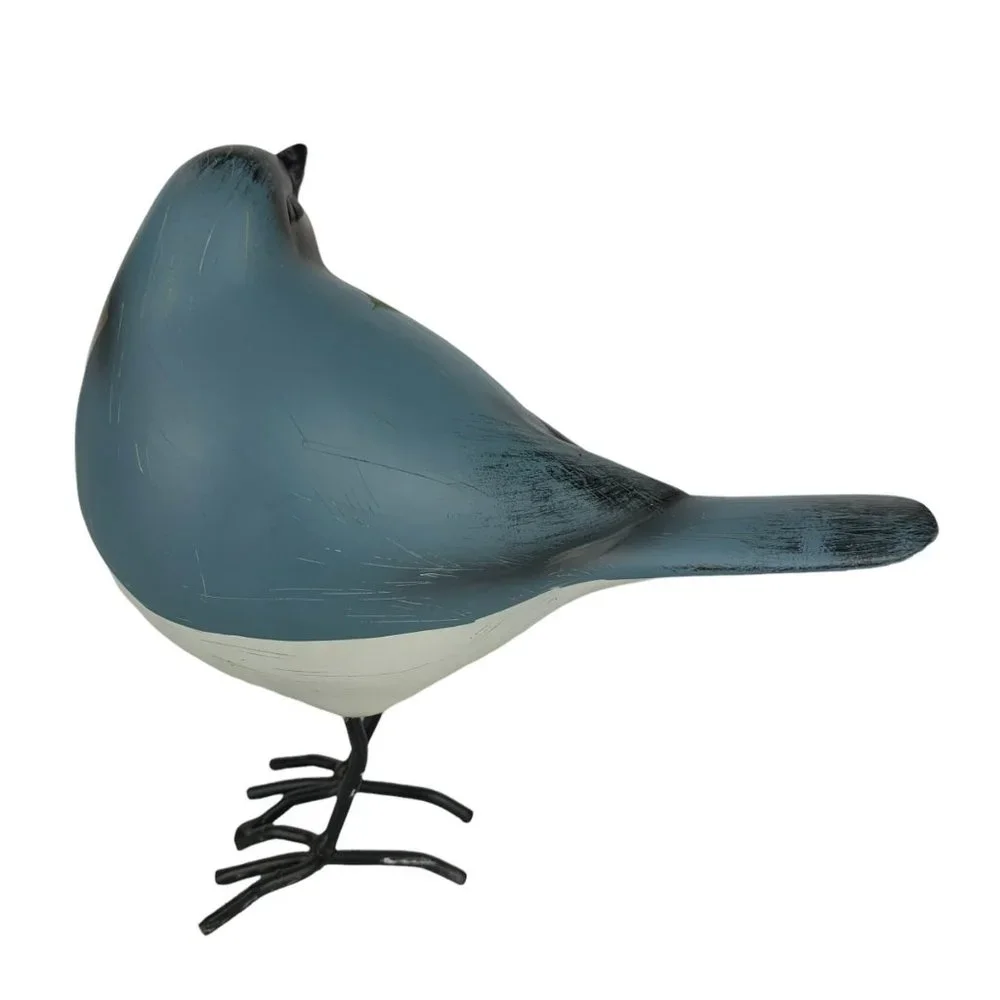 Vtg Hand Painted Bird Figurine Winter Holly Berry Black-Capped Chickadee Holiday - Picture 4 of 8